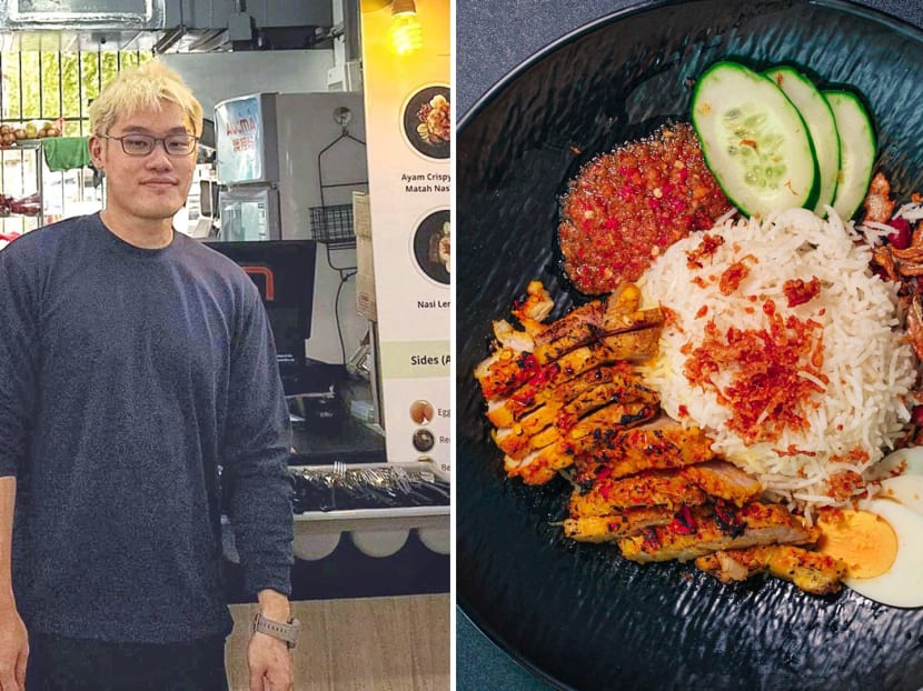 Former insurance agent sells unusual nasi lemak with flame-torched pork belly and Balinese sambal