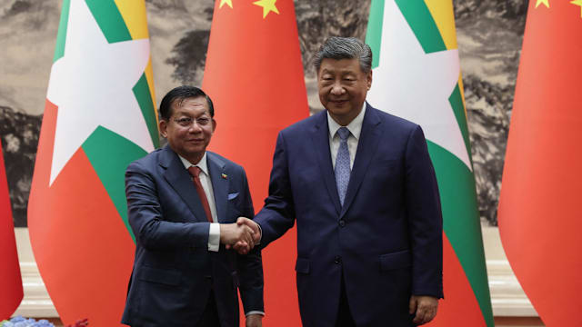 缅甸总统敏昂莱到访中国北京 与习近平会谈