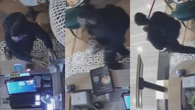 没戴口罩 正脸入镜 男子大胆闯甜品店偷小费罐