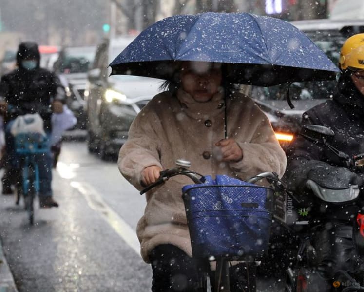 Wave of low temperature brings rare snowfall to Shanghai 