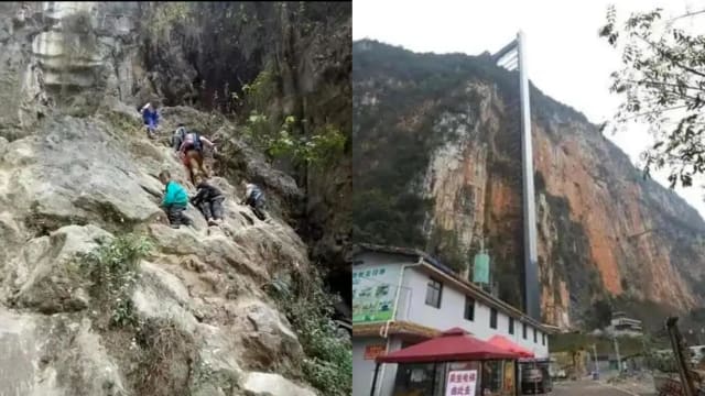 云南峡谷建“空中校车” 孩子们上学路从三小时变30分钟