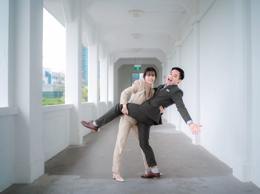 Ms Tan Qi Ting and Mr Joel Teng posing at a pre-wedding photo shoot. Ms Tan found out she was Covid-positive just one day before her wedding reception. Ms Tan Qi Ting and Mr Joel Teng posing at a pre-wedding photo shoot. Ms Tan found out she was Covid-positive just one day before her wedding reception.
