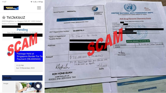 诈骗简讯称需缴消费税才能取包裹 税务局提醒勿坠骗局