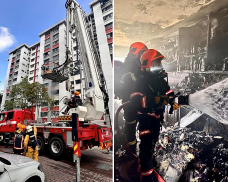 60 residents evacuated after Ang Mo Kio HDB flat catches fire; no injuries reported