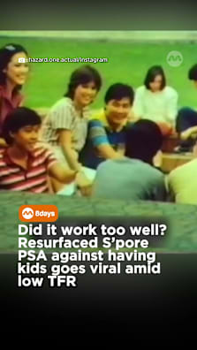 Netizens joke the campaign may have permanently changed attitudes toward marriage and kids #8dayssg #8dayssgtrending #familyplanning #throwback #80s 