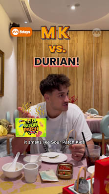 MK's been going viral for his basketball 1v1s, but can he handle Singapore's unusual dim sum?  We challenged him to try chicken feet, durian xiao long bao, century egg congee and more at Sum Dim Sum! 👀 #8dayssg #MatthewKiatipis #MK #8dayseat #fypsg