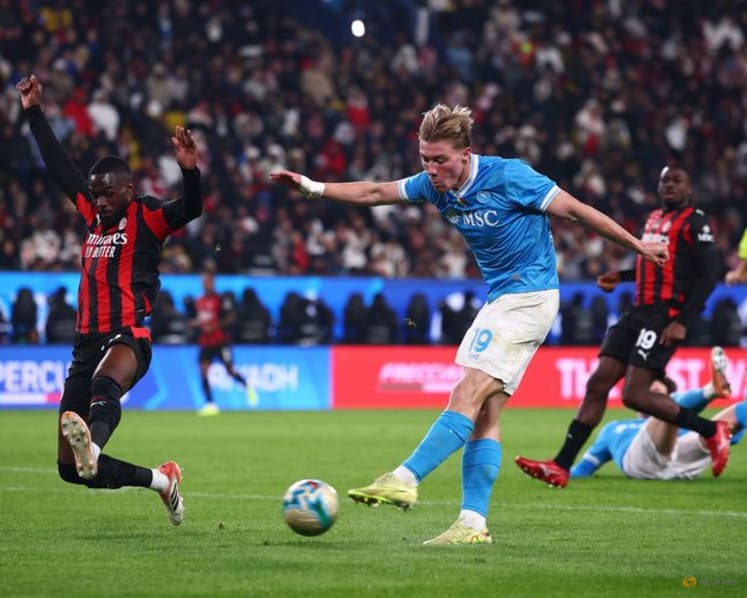 Hojlund helps Napoli sink Milan to reach Italian Super Cup final in Riyadh