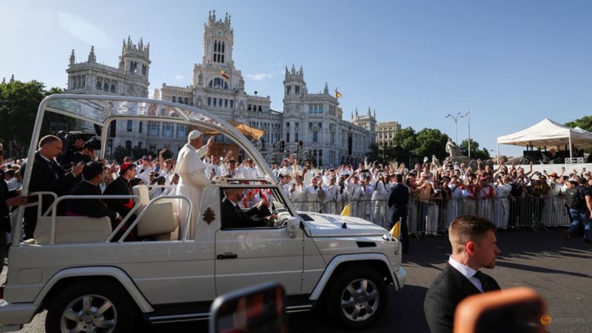 More than a million line Madrid streets to see Pope Leo