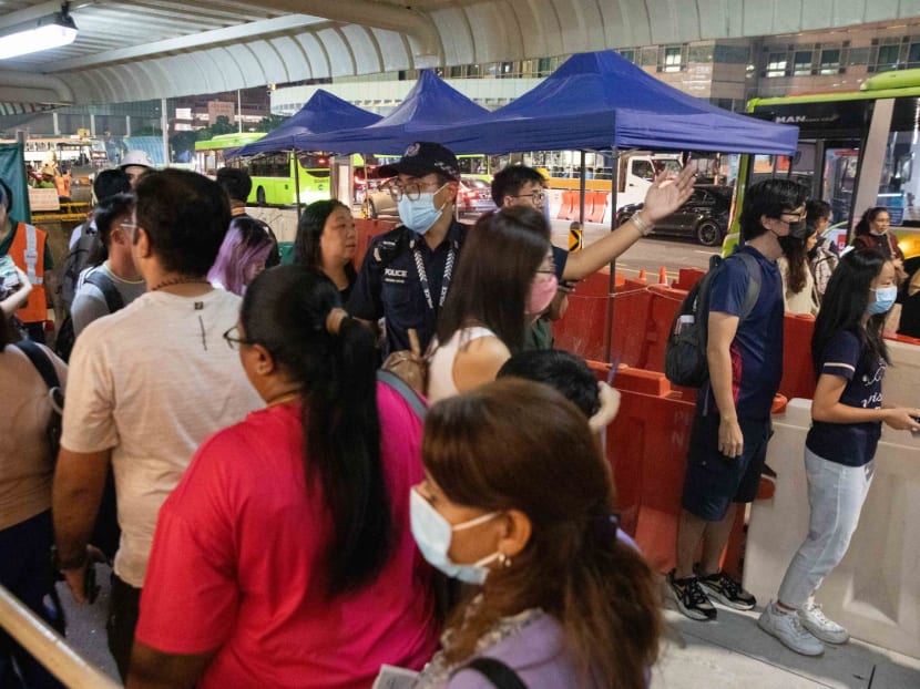 The police directing commuters during a temporary closure of Novena MRT Station on Oct 27, 2023 after smoke was detected there. The police directing commuters during a temporary closure of Novena MRT Station on Oct 27, 2023 after smoke was detected there.