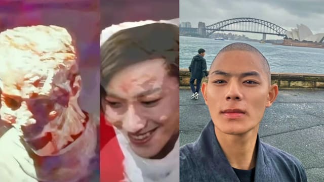 传于朦胧生前打卡美术馆，展出另2男星干尸标本