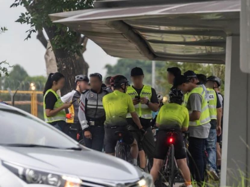 A photo from the enforcement operation conducted by the Traffic Police and Land Transport Authority.