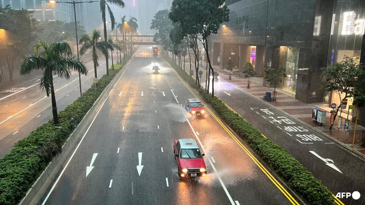 Hong Kong issues highest weather warning, as rains shut schools, courts and hospital wards
