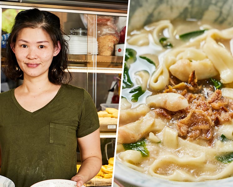 Retrenched general manager & wife sell super chewy hand-torn Mee Hoon Kueh in Toa Payoh kopitiam