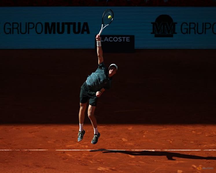 Sinner says adrenaline drives him past fatigue in run to Madrid final