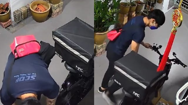穿民防T恤男子偷电动脚踏车 送餐员：是我的谋生工具