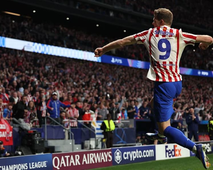 Sorloth hat-trick sends Atletico Madrid into Champions League last 16