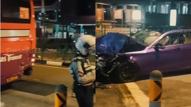 勿洛北巴士被汽车追尾 一人受伤