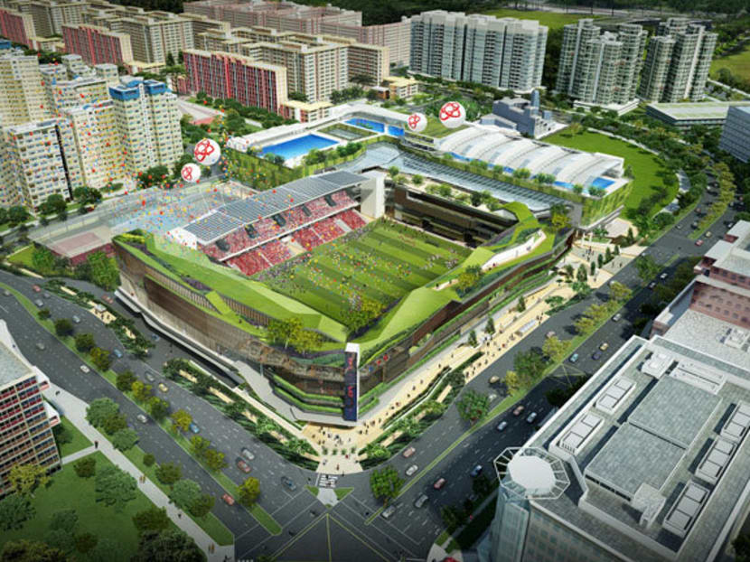 A digital rendering of the new town hub at Tampines.