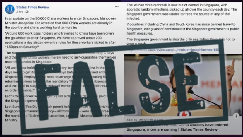 Facebook blocks Singapore users' access to States Times Review page