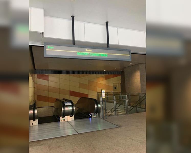 SBS Transit says sorry for ‘Marry Christmas’ greeting at MRT station