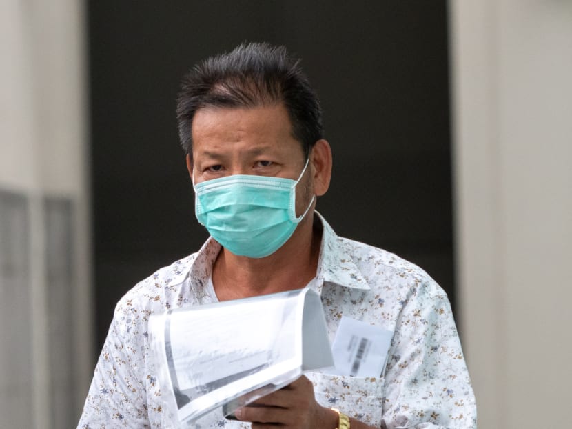 Neo Hong Chye outside the State Courts on May 11, 2022. Neo Hong Chye outside the State Courts on May 11, 2022.