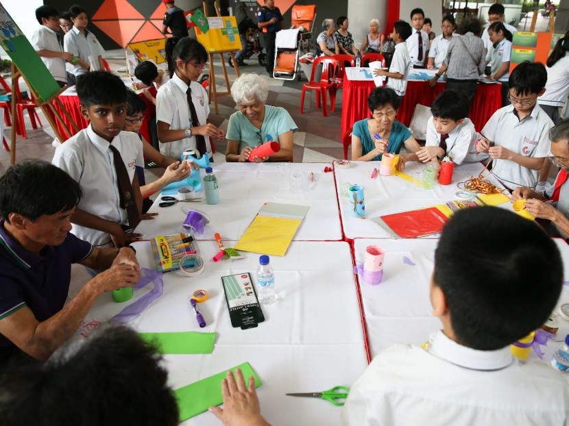 Greenwood Primary School held activities and mini exhibitions related to their school project work at the community plaza.at Kampung Admiralty on August 15, 2018.