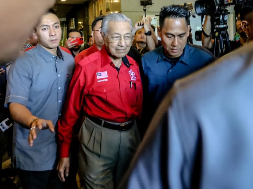 The Prime Minister’s Office in Malaysia issues a statement saying that Dr Mahathir Mohamad (front row, centre) submitted his resignation letter to the Malaysian King at 1pm on Feb 24, 2020. The Prime Minister’s Office in Malaysia issues a statement saying that Dr Mahathir Mohamad (front row, centre) submitted his resignation letter to the Malaysian King at 1pm on Feb 24, 2020.