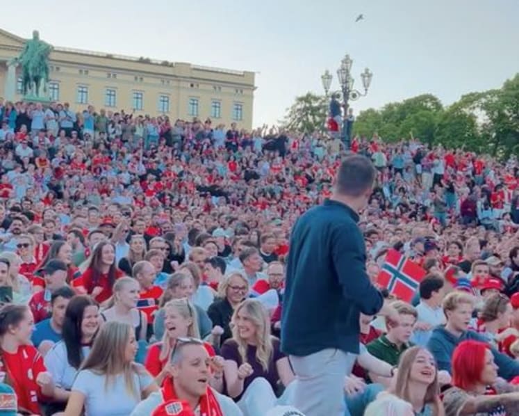 Mass 'Viking row', uprooted plants and dented trains as Norway World Cup fans celebrate