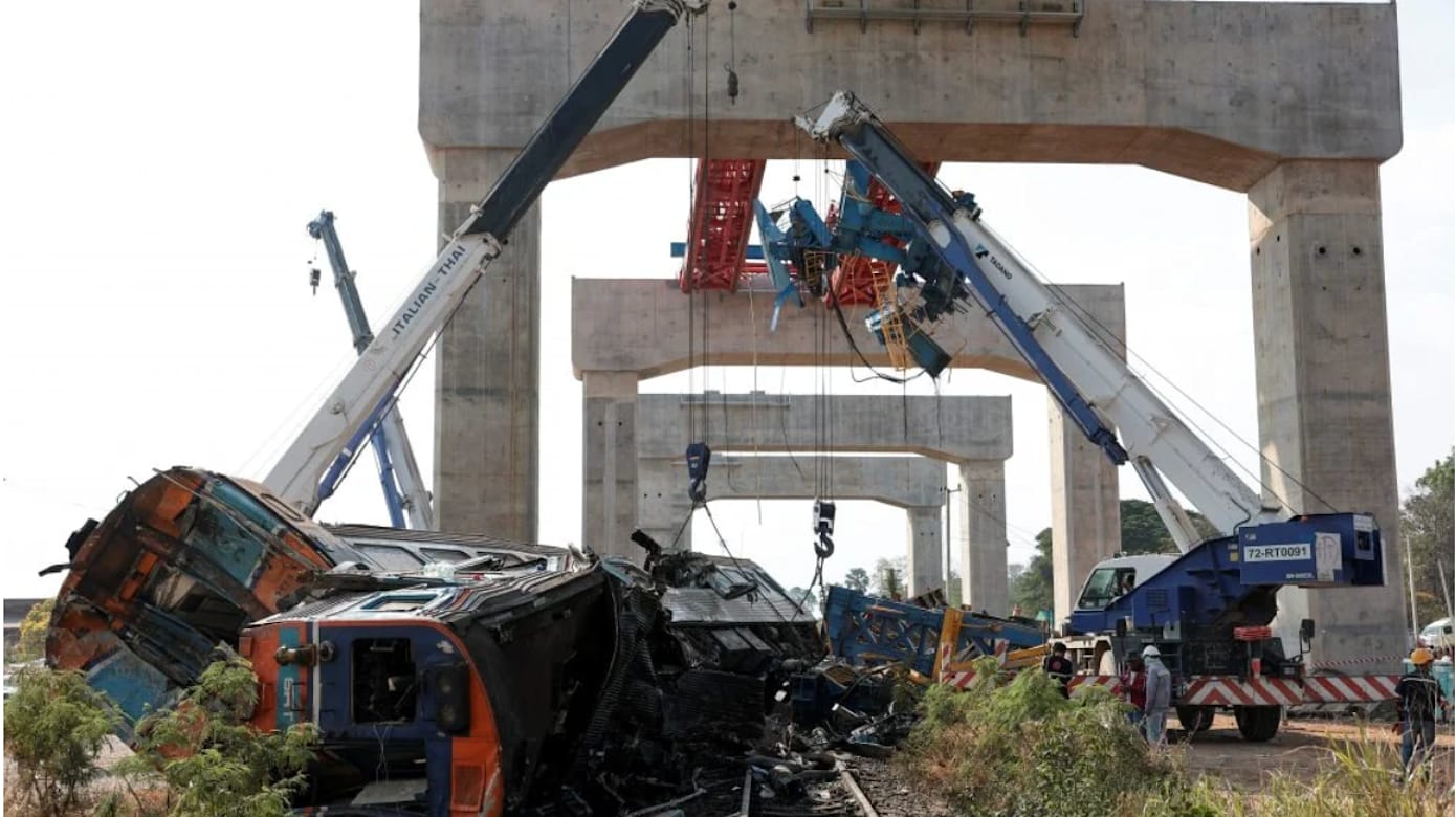 泰国起重机砸中火车 承建商曾涉曼谷地震倒塌大楼工程