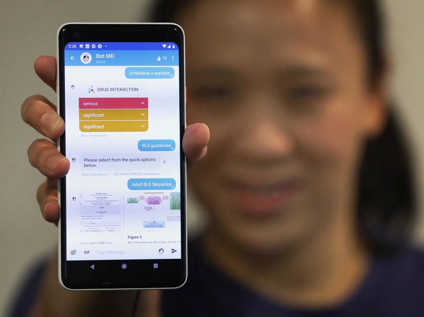 Bot MD, a smartphone application that uses artificial intelligence to answer questions on drugs, diseases and other medical-related issues, provides automatic voice-to-text transcriptions, a notes function for doctors to digitise their records, and a language translation function.