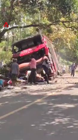 At least 8 killed after tour bus crashes in Indonesia