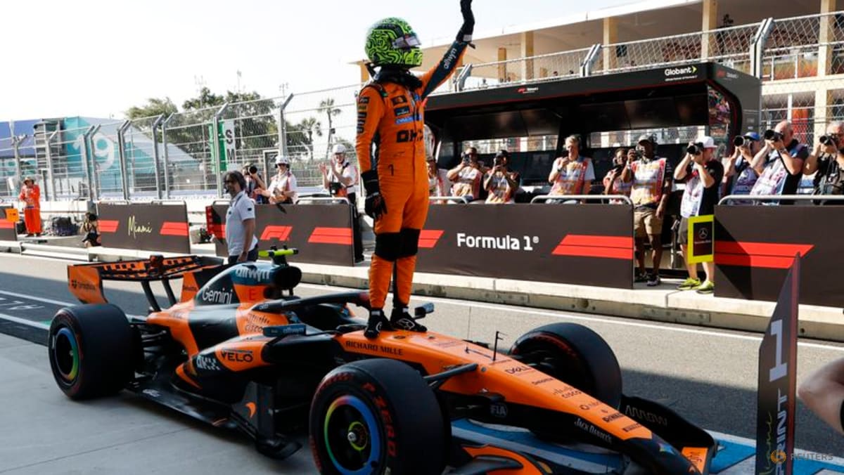 McLaren's Norris beats Antonelli for Miami sprint pole