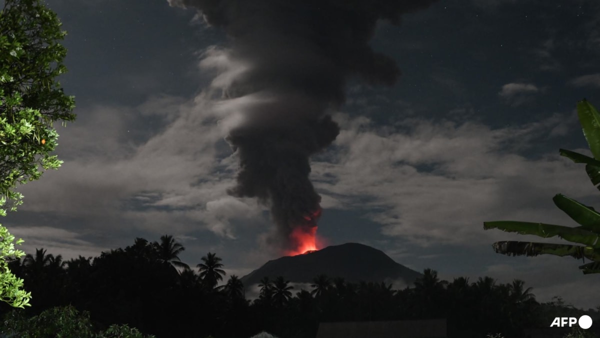 Indonesia’s Mount Ibu erupts, spews hot lava and smoke