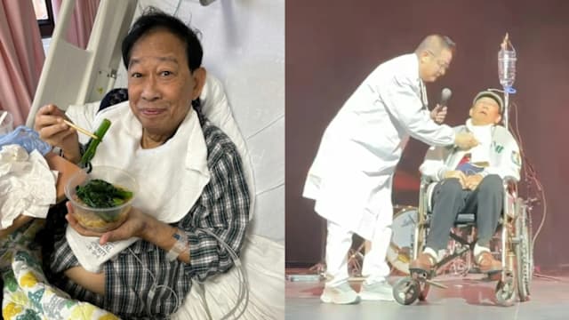 黎彼得坐轮椅、吊盐水现身舞台……吓坏观众！