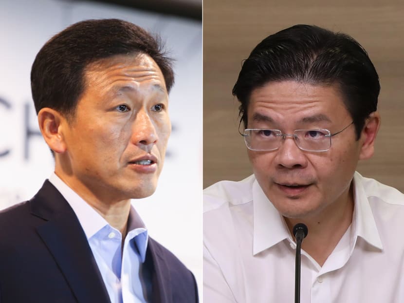 Finance Minister Lawrence Wong (right) and Health Minister Ong Ye Kung (left) have been singled out by political watchers as leading contenders to succeed Prime Minister Lee Hsien Loong.