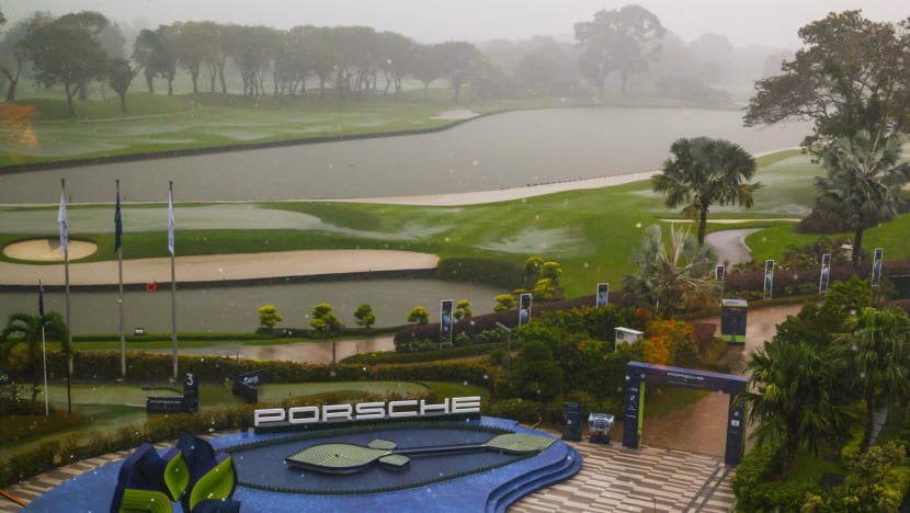 Rain soaks Porsche Singapore Classic, forcing postponement of golf tournament’s opening round