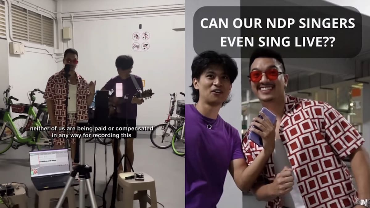 Singer Gareth Fernandez performs live at HDB void deck after NDP lip sync debate