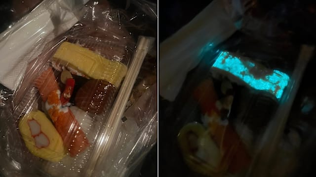 泰网民买到发蓝光寿司 专家：或遭发光细菌感染