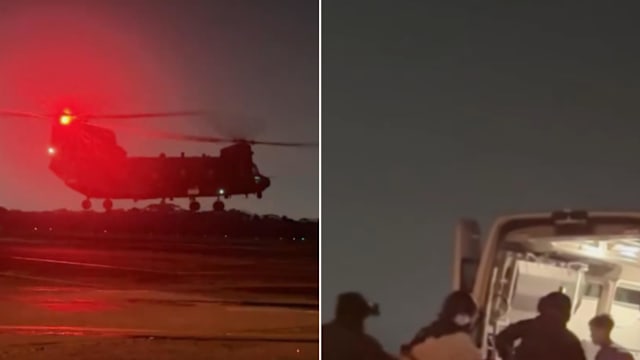 海上人员急需治疗 空军出动契努克直升机紧急救援