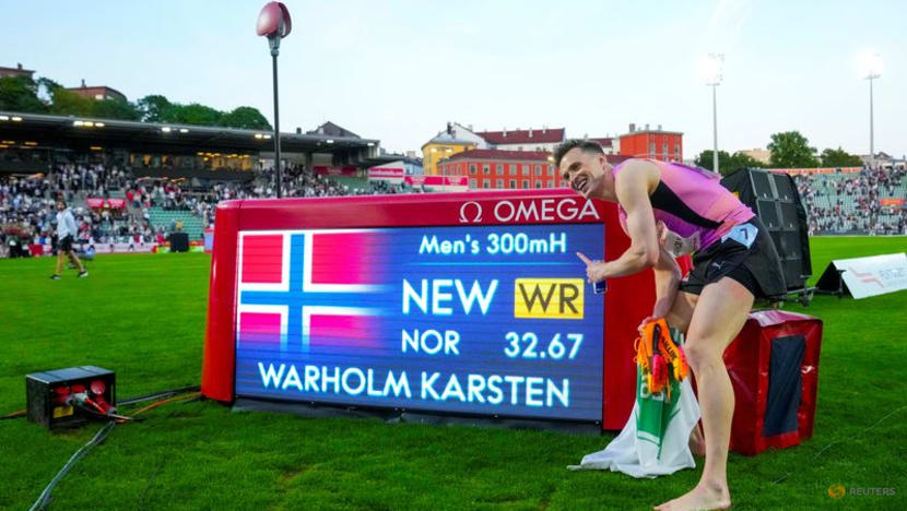 Norway's Warholm shatters own world best time in 300m hurdles