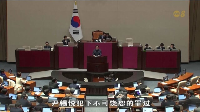 韩国最大在野党提呈弹劾尹锡悦动议 具体表决预定两天后进行