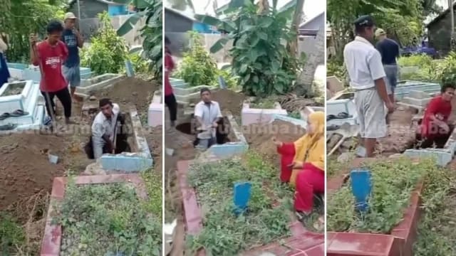 与墓地地主政见不合 印尼女子挖出父母遗骸迁葬他处