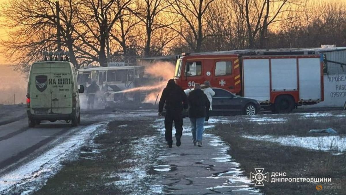 Russian drone attack on mine worker bus in Ukraine's east kills 12