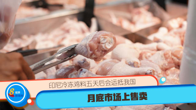 印尼冷冻鸡料五天后会运抵我国 月底市场上售卖
