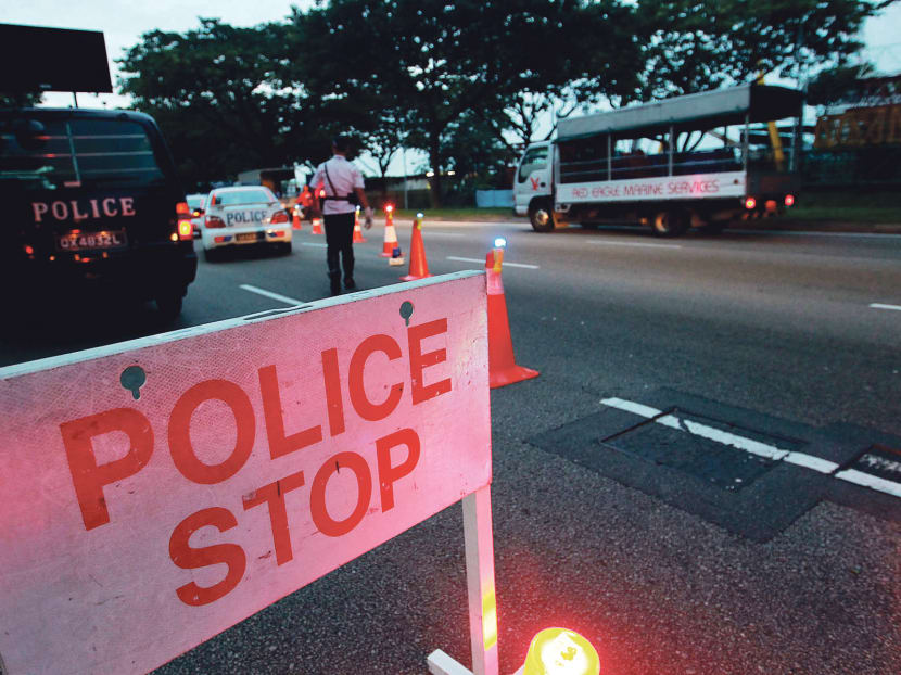 The police said that they conduct roadblocks to detect offences such as drink-driving, as well as for other law enforcement purposes, such as to detect wanted persons.