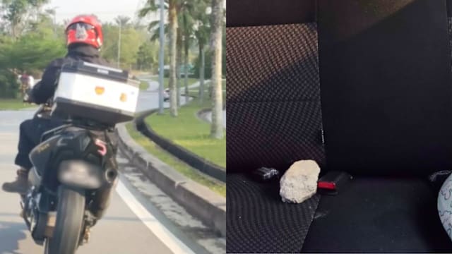 指遭新加坡注册摩托车骑士掷石袭击 马国司机报警处理