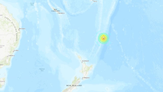 新西兰附近克马德克群岛 发生7.3级地震