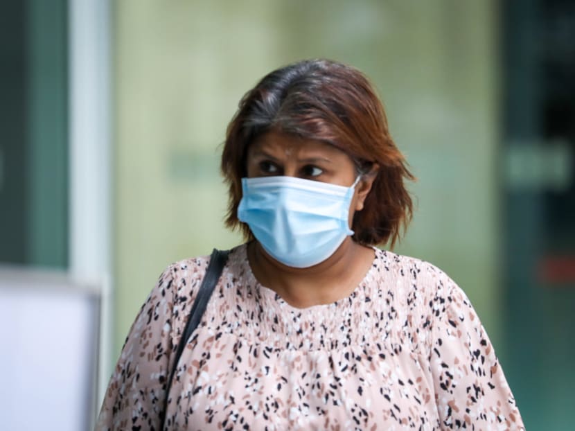 Rita Kantha Narayanan leaving the State Courts on June 8, 2021.