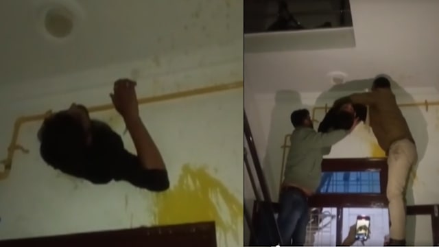 钻排气扇口被卡还威胁屋主 印度小偷被捕