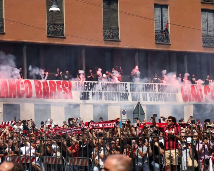 'Ciao capitano': fans and former team mates say farewell to Franco Baresi